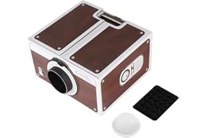 CCYLEZ Mini proyector de Bricolaje, proyector de teléfono Inteligente portátil proyector de Video 2.0 Caja de Cine en casa portátil con Etiqueta Trasera, Lente para películas de Video de teléfonos móviles
