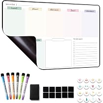 Pense-bête Magnétiques Frigo - Lot De 24 - 7.5x5cm Effaçables - Avec Chiffon