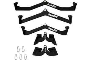 ALLINLIFE Agarres Poleas Gym Multifunción,Poleas Gimnasio Juego De Cinco Piezas,Accesorios para Máquina de Cable Entrenar Bíceps Tríceps Hombros Espalda,Accesorios Máquina Pesas Acero Alta Resistencia