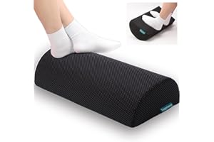 Topmener Ergonomic Foot Rest Cushion Foot Stool Under Desk with Massage Dots, Footrest Office with Washable Cover & Portable Handle, for Home Working& Office & Travel, Relieve Leg, Knee and Back