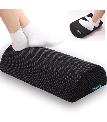 LaCute Fußstütze Ergonomische Fußstütze Memory Foam mit 2 Bezügen Anti-Rutsch Schwarz, Memory Foam, ergonomische Form, rutschfest, 2 Bezüge
