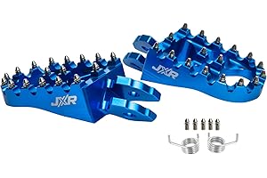 JXRACING JXR Sur Ron Foot Pegs - Upgraded Pedal Rests Surron Accessories for Light Bee Dirt Bike - Anodised Aluminium Motorcycle Footpegs (Blue)
