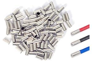 VIENTIANE Metálica Casquillos Freno Cable Terminales,50 pedazos 5mm Mangas Cable del Freno Mangas Finales del Alojamiento para Cable del Freno de la Bicicleta (Plata)