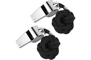 PBUSPU 2 Stück Pfeife Profi Whistle Edelstahl Trillerpfeife Sportpfeifen mit Umhängeband Pfeife für Schiedsrichter & Beamte Metall Sportpfeife Trillerpfeife Edelstahl Pfeifen Klangpfeife Metall Pfeife Lauter