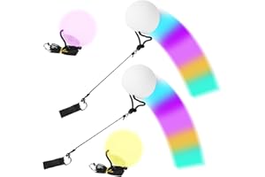 MINEUP 2 Pcs LED Poi Balls, LED POI Spinning Balls with 9 luminous functions, Luminous Poi Juggling Balls with 7 luminous colors for Beginners Kids and Adults, Play Dancing, Camping, Light Shows, Raves