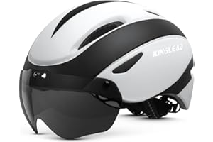 KINGLEAD Casco Bici Hombre, Casco Bici Mujer, Casco Bici MTB con Visera Magnetica Extraible Ultra Light Transpirable Helmet, Casco Bici Ajustable