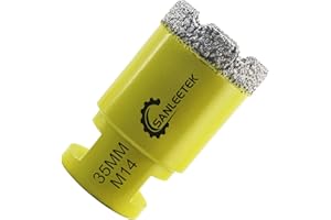 Foret Diamant Carrelage 35mm SANLEETEK Brasé Sous Vide Scie Cloche Diamant pour Céramique Porcelaine Marbre Granit Perçage à Sec M14 Filetage