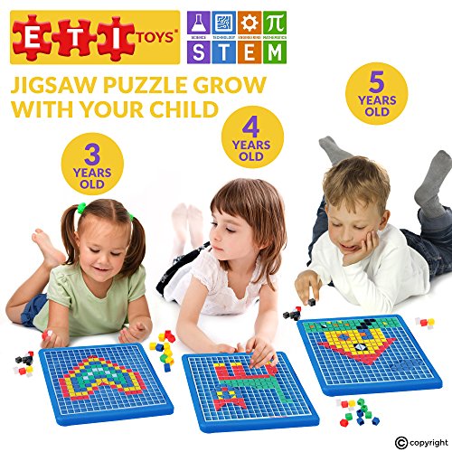 Educational Toys Engaging Jigsaw Puzzle By ETI Toys for Boys and Girls 490 Piece Set for Making Endless Puzzle Combinations! Great for Learning, Developing and Having Fun. Make Your Imagination Today!