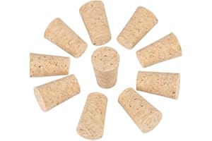 GLOGLOW 2Tipos 10PCS corchos de vino, tapones de corcho naturales de madera corchos cónicos de madera superior/tapón de botella de cerveza (20 * 15 * 35mm)