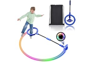 CHANEEHANN Skip Ball,Cheville Skip Ball,Anneau de Saut de Cheville-Pliable Jouet D'anneau de Saut de Cheville avec Flash LED,L'éponge épaissi,Sports Intérieurs et Extérieurs Pour les Enfants et les Adultes