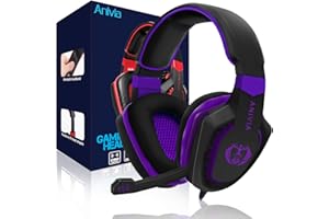 Anivia AH28 Gaming Headset Geräuschisolierung über Ohr Kopfhörer mit Mikrofon, Lautstärkeregler, Bass Surround, Ohrenschützer mit weichem Speicher für Xbox One PS4 PC Laptop Mac Telefone