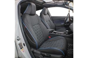 Easeadd Cuero Fundas de Asiento a Medida para Funda Asiento Toyota CHR Accesorios 2017 2018 2019 2020 2021 2022 Dynamic Business Distinctive Graphic Gr-Sport Collection - Negro/Bule(Adornos)
