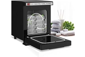 UPIKIT Armoire Chauffante pour Serviettes 5l, Mini Chauffe-Serviettes Professionnel, Chauffage Haute Température à 360 °, pour Soins du Visage, Beauté Spa, Massage par Tatouage,Black
