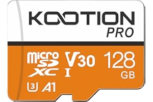 KOOTION Micro SD 128GB, Tarjeta Micro SD 128 GB hasta 90 MB/s Tarjeta SD Memory Card 128 Giga con Adaptador MicroSDXC (U3 y V30) Micro SD Card 128G 4K UHD para Telefonos/Cámara/Gopro