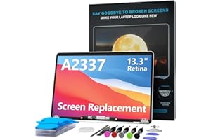 LHM A2337 Screen Replacement For MacBook Air 2020 13.3" M1 (EMC 3598 MGN63 MGN93 MGND3 MGN73 MGNA3 MGNE3) Retina Resolution 2560x1600 Full LCD Display Assembly with Fix Kit (A2337-Silver)