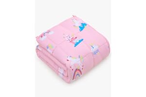 Sivio Gewichtsdecke Kinder 1,3 kg, 90 x 120 cm, Schwere Decke für Natürliche Erholung und Schlaf für Kleinkinder, Weiche Kuschelige Bettdecke, Geschenk für Jungen und Mädchen, Einhorn, Rosa
