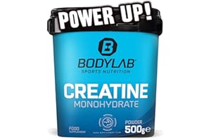 Bodylab24 Creatine Powder 500g, poudre de monohydrate de créatine pure, créatine hautement dosée pour plus d'énergie et de force