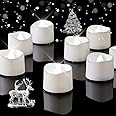 Homemory Pure White Flameless LED Tea Lights Candles, 200+Hour Battery Operated Fake Electric Votive Candles TeaLights for Christmas, DIY Mood Lighting, Party, Holiday, Funeral, Home Decor, 24-Pack