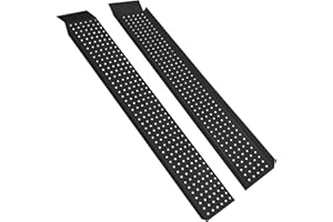 TRMLBE 2 rampe di carico fino a 400 kg, antiscivolo, in acciaio zincato, per ATV, quad, auto, 135 cm, colore nero