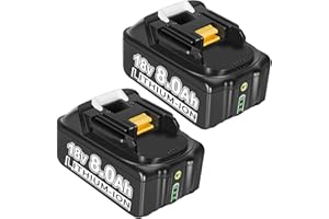 TERARRELL 2 x Ersatzakku für Makita akku 18v 8Ah Ersatzakku für Makita akku BL1860B BL1860 BL1840 BL1830 BL1860B BL1815 BL1850B BL1835 BL1850B BL1845 BL1850 194205-3 LXT-400 with LED Werkzeugakku (8.0-2)