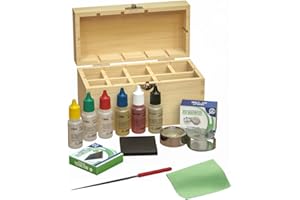 GTE Precious Metal Jewelry Testing Kit Wooden Box 30pcs Eye Magnifier 10K 14K 18K 24K