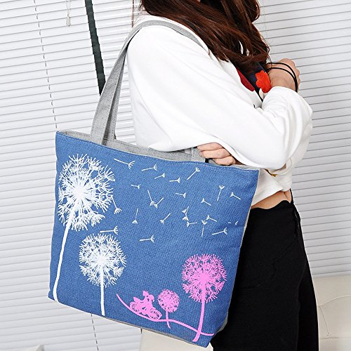 Cadillaps Stoffbeutel Tragetasche Shopper Leinwand Vintage Einkaufstasche Mit Löwenzahn - 7