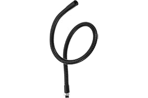 PATIKIL 19,7'' Universaler Schwanenhals-Schlauch, 1 Stück M10 Feingewinde Biegsamer Metallschlauch Flexibler Arm Weichrohrverlängerung für Lampe, DIY-Ausrüstung, Schwarz