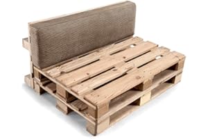 Gutekissen, Coussin de Palette, Coussin de canapé de Jardin, Coussin d'assise, Dossier, Beaucoup de Couleurs et de Tailles PFLA (Dossier 120x40, Marron Clair)