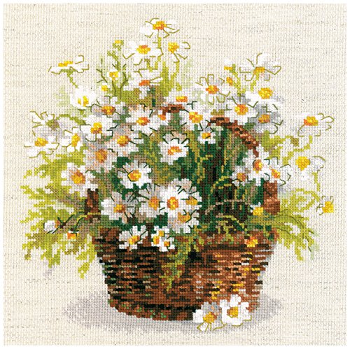 RIOLIS Stickbild-Set, Motiv "russische Daisies", Kreuzstich