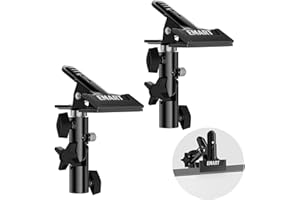 EMART 2 Pack Klemme Reflektor Klemmhalter Federzwinge Metall Klemmhalter mit 5/8" Schraube für Reflektor Fotostudios Regenschirm Blitz Hintergründe