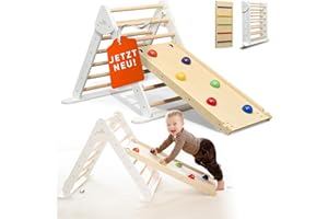 Lululearn® Kletterdreieck [Ultra-SICHER] - Ideal als Klettergerüst Indoor & Outdoor Spielzeug - Kletterleiter, Montessori Spielzeug für aktives Spielen - Jetzt Entdecken! (Weiß)