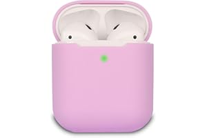 KOKOKA Case Cover Compatible with AirPods 2, Silicone Shockproof Case Cover for Airpods 2 [Front LED Visible][Support Wireless Charging] Lavender Pink