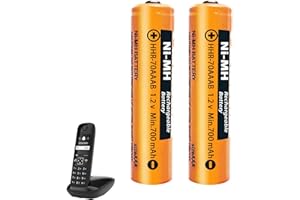 JAPUSOON HHR-70AAAB NI-MH - Batteria ricaricabile per Panasonic 1,2 V 700 mAh AAA per telefoni senza fili BT Gigaset 2 pezzi