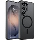 PSR Aksesuar Samsung Galaxy S26 Ultra ile Uyumlu Mat Arka Y&uuml;zeyli MagSafe Kılıf + Ekran Koruyucu Hediyeli 2-in-1 Set (Siyah, 