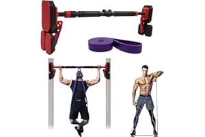 KAIDIDA Pull Up Bar Doorway: Adjustable Heavy Duty Chin Up Bar with No Screws Installation, 200kg Load Capacity & Resistance Band for Home Gym Fitness
