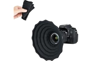 JJC Pare-Soleil Universel Pliable Anti-Reflet en Silicone pour Appareil Photo Reflex Numérique Canon, Nikon, Sony, Fuji, Diamètre du Corps Entre 53 mm ~ 72 mm, Accessoire de Photographie en Verre
