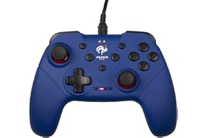 Konix FFF Manette filaire pour Nintendo Switch, Switch 2 et PC - Fonction vibration - Câble 3 m - Bleu
