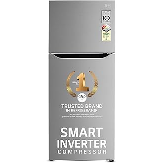 LG 242 L, 2 Star, Smart Inverter Compressor, Multi Air Flow, Frost-Free Double Door Refrigerator (GL-N292DPZY, Shiny Steel, Smart Connect & Moist ‘N’ 