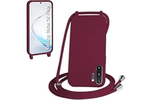 WenBaby Handykette für Samsung Galaxy Note 10 Plus Hülle mit Band,Handyhülle mit Schnur zum Umhängen Silikon Seil Necklace Schutzhülle mit Kordel Tasche Case TPU Bumper - Rot