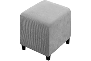 ELYSYSRL Ottomane Schonbezug Hockerbezug, 40x40/50x50/60x60 Hocker Husse für Fußhocker Quadratisch/Rechteckig, Stretch Bezug Ottomane Abdeckung Überzug Hocker Protector Waschbar Hockerabdeckung ( Color : #17 ,