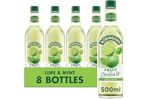 Robinsons Fruit Cordials Crushed Lime and Mint, 500 ml (Pack of 8)