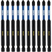 Rennie Tools PH2 Schlagschrauber-Bits-Set – 20 Stück, 25 Mm, Kreuzschlitz Nr. 2, Mit Sechskantschaft