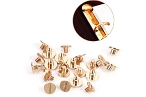 HZTYYIER Massivem Messing Nagel, Nietenset Stift Schraube für Leder Gürtel DIY Projekte