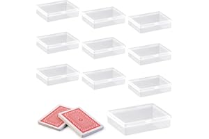 Jortmrd 10 Stück Spielkarten Box Leer Kartenbox Spielkarten Etui Kartenschachtel aus Kunststoff mit Deckel für Sammelkarten Bankkarten Visitenkarten (Transparent, 98 x 71 x 23 mm)