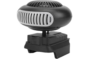 Yanmis Calentador de Espacio con Batería, Ventilador Calefactor Portátil de 170 W, Descongelador de Calentamiento Rápido, Desempañador para Coche, Hogar, Oficina, con 2 Niveles de