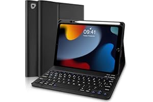 Yeegnar Funda con Teclado para iPad 9ª generación 2021, Español Ñ Teclado Compatible con iPad 9/8/ 7 & iPad Air 3ª Generación, Funda con Teclado Bluetooth para iPad 10.2 Inch (iPencil no Incluido)