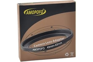 AMOPOFO 43mm to 52mm Camera Filters Ring ,for Canon,for Nikon,for Sony,Fuji,M4/3 Camera Lenses to Camera Filters,CNC Machined,Compatible with All 43mm Camera Lens & 52mm ND,UV CPL Filter Accessory