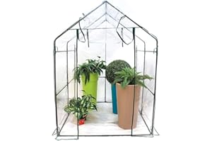 N.G. NICCOLAI Serre per Orto, Giardino o Terrazzo - Varie Misure - Telo Trasparente in PVC e Struttura in Metallo Verniciato (140X140X195 CM - SENZA RIPIANI)