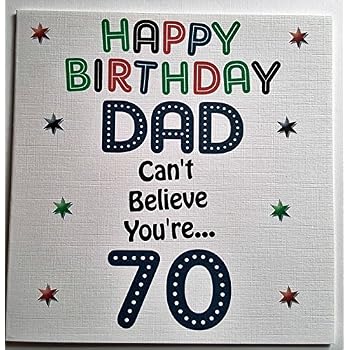 Happy Birthday Card - Dad 70th Birthday - Handmade Card: Amazon.co.uk ...