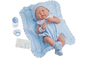 JC TOYS - Newborn, Bambola per bambini, colore blu (18054)